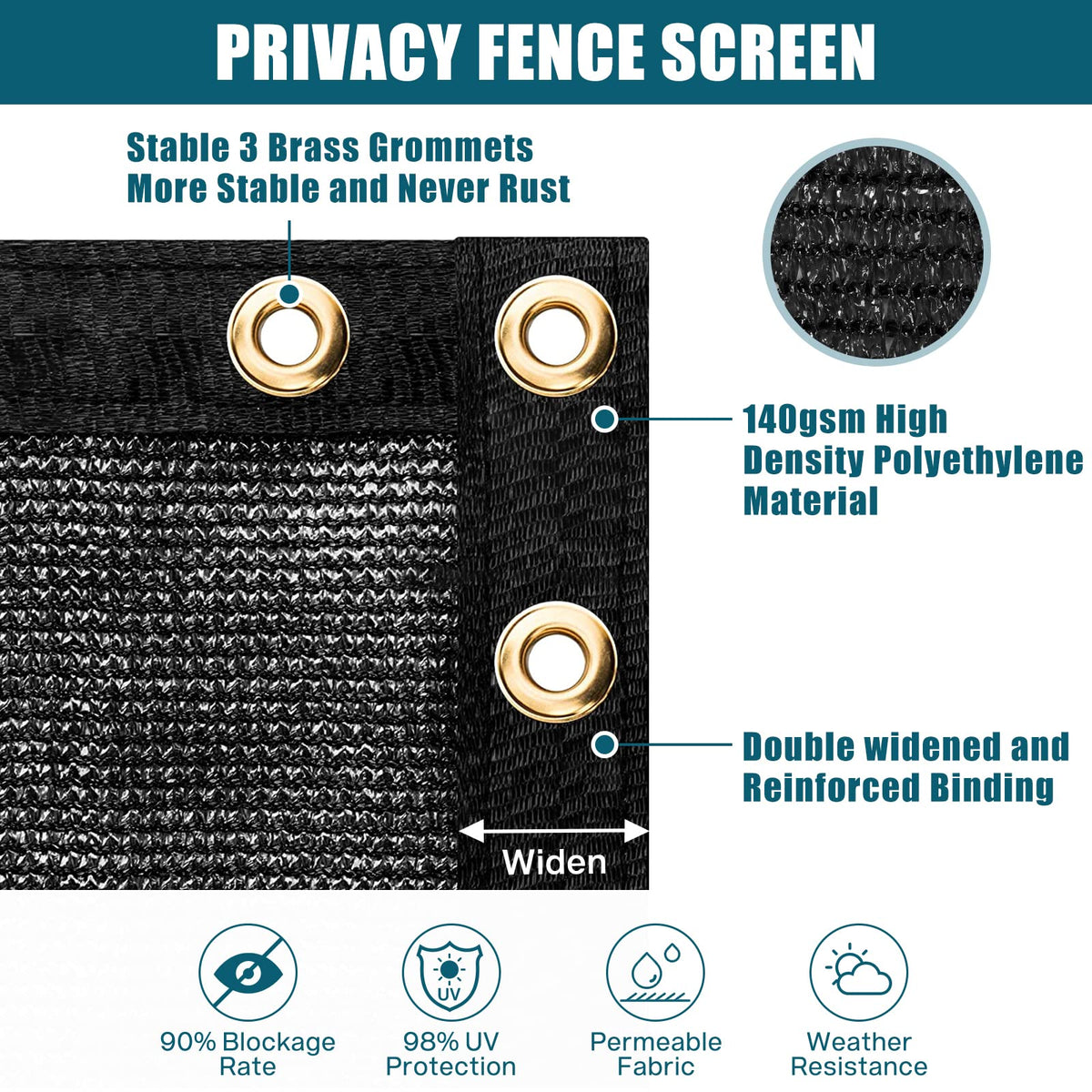 UIRWAY breathable mesh privacy screen reduces wind and noise from neighboring areas.