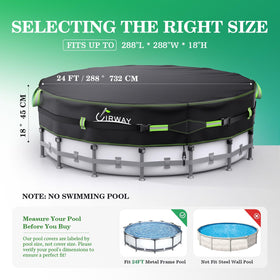 UIRWAY solar pool cover with anti-slip straps remains secure in wind.