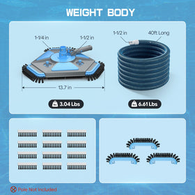 UIRWAY upgrade pool vacuum head with 360 degree swivel cuff for smooth movement