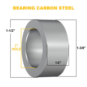 Uiuaquas 1-inch spacer metal alloy detail highlighting durable carbon steel construction.