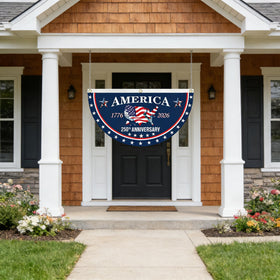 Uivebres 250th Anniversary Bunting Flag features brass buckles for easy hanging