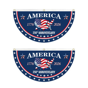 Uivebres 250th Anniversary Bunting Flag front view with double sided printing for outdoor display