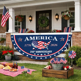 Uivebres 250th Anniversary Bunting Flag included 2-piece set for versatile placements