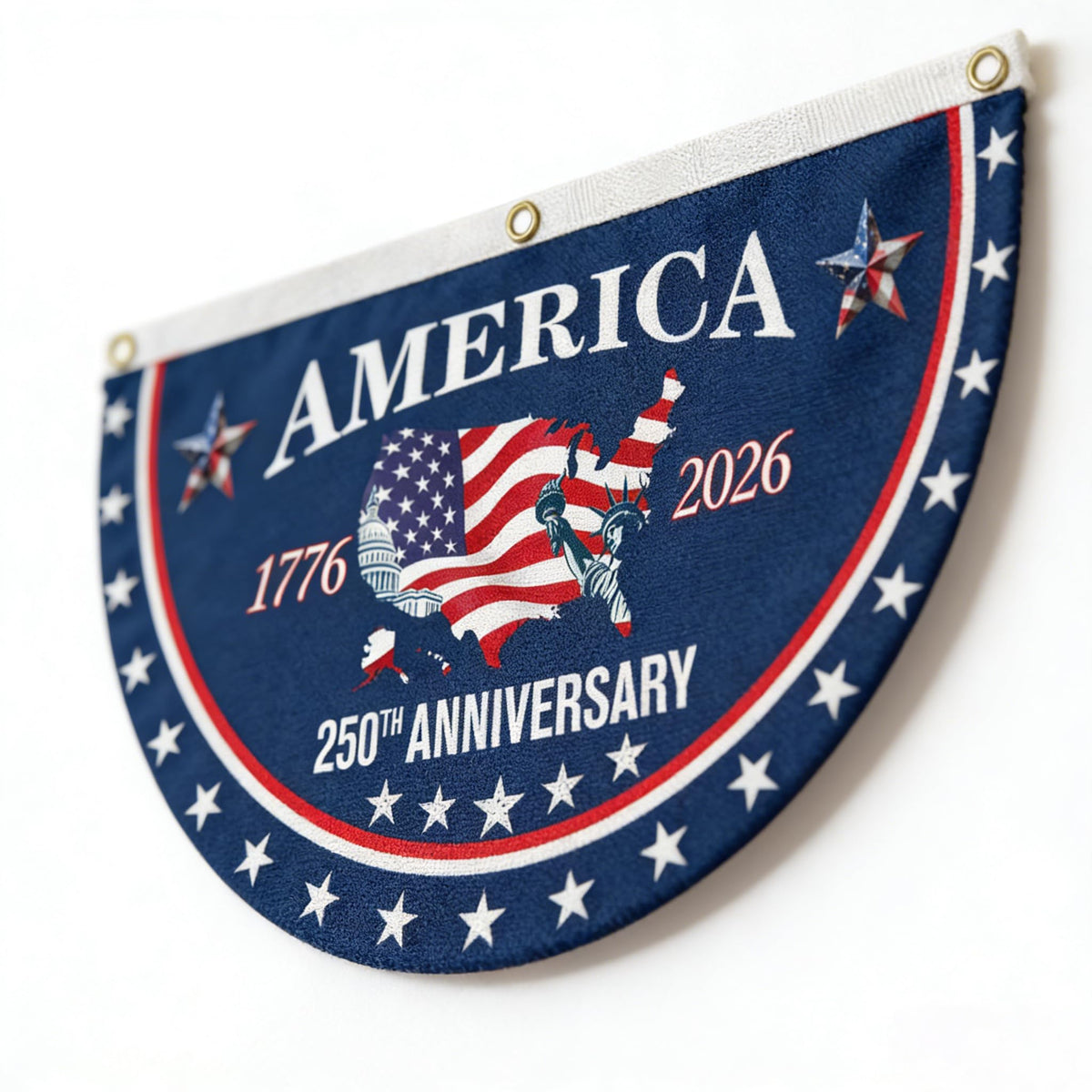 Uivebres 250th Anniversary Bunting Flag two-sided design boosts visibility
