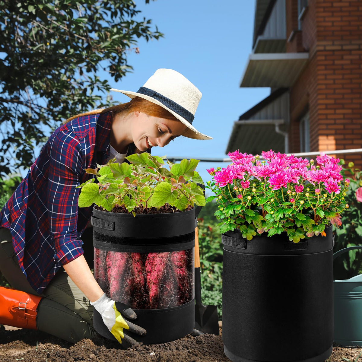 UJG grow bag suitable for indoor and outdoor gardening setups.