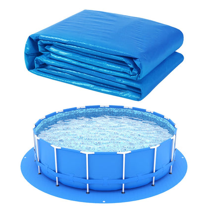 UJG pool ground cloth 18ft round coverage protects against ground debris.
