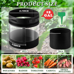UJG potato grow bag with harvest window for effortless picking.