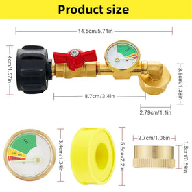 UJW three-color gauge provides at-a-glance readings for safe refills.