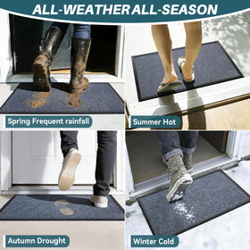 UKISS doormat with woven polyester and deep grooves for grime removal