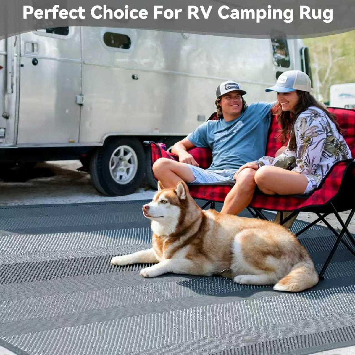 UKISS Outdoor Rug folded for travel, ideal for camping trips.