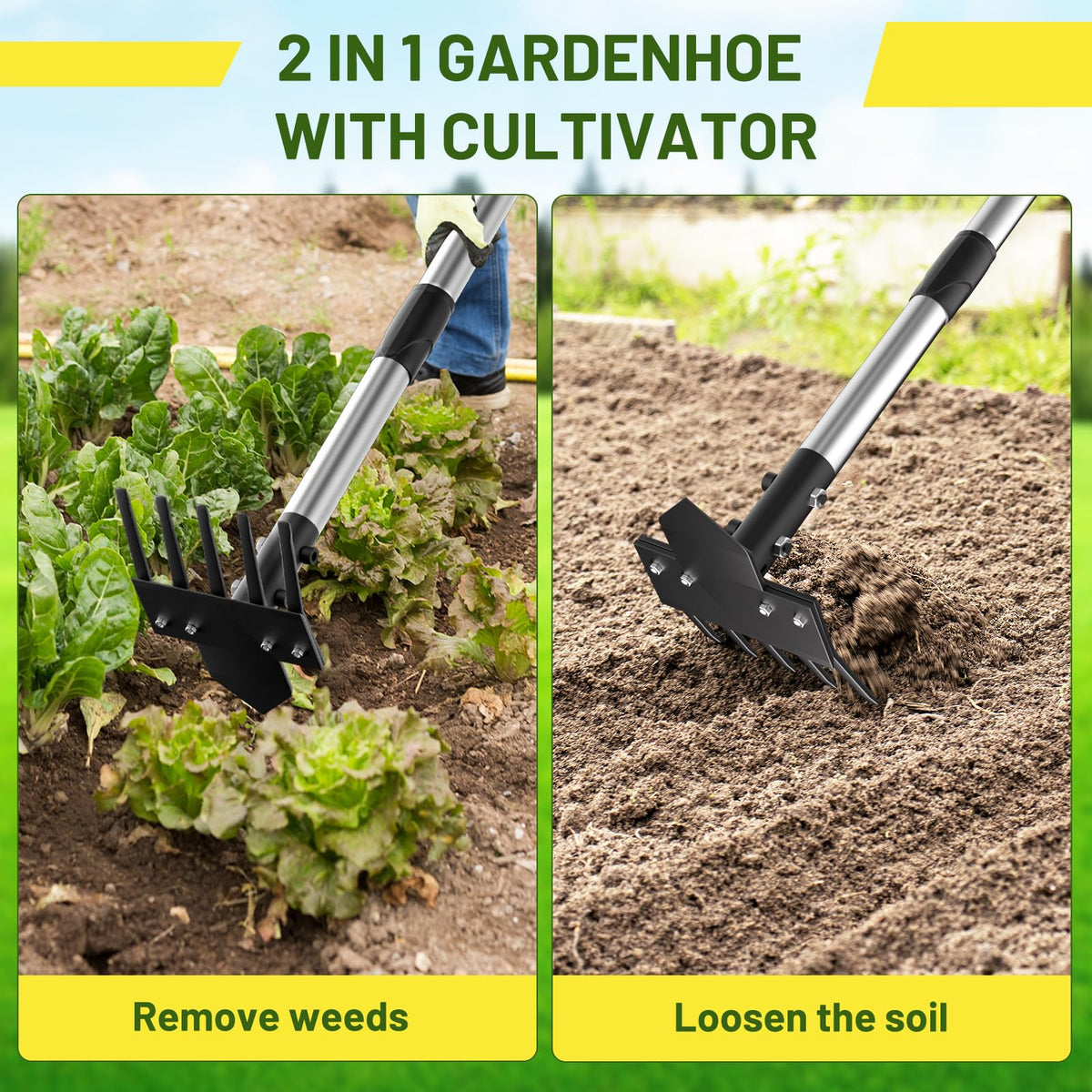 Ukiupop heavy-duty weed puller tool with rust-resistant steel for durability.