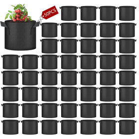 Ukontagood 50-pack grow bags with sturdy handles for portable gardening.