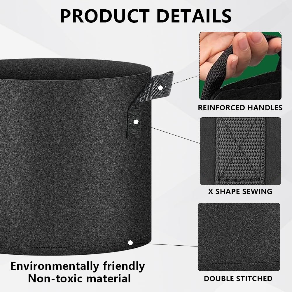 Ukontagood nonwoven grow bag with breathable fabric supports root health.