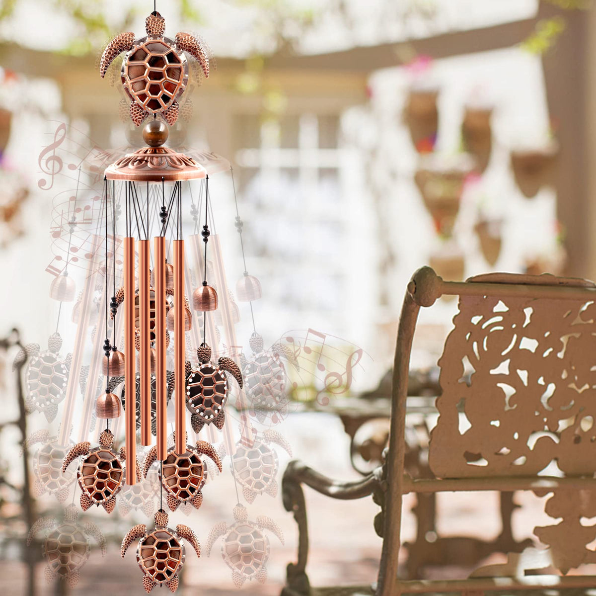 Ukulork S hook hanging wind chime for easy porch display