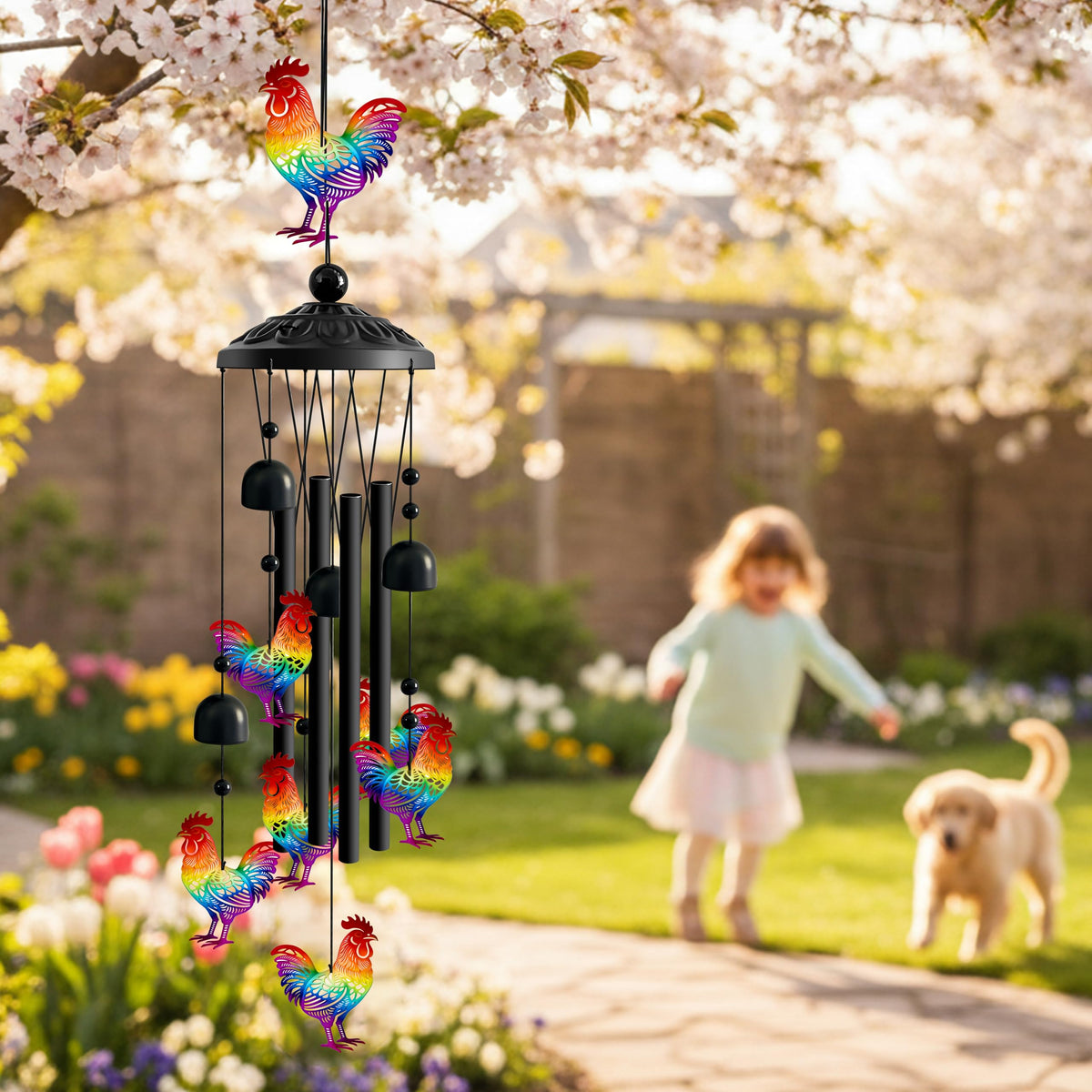 Ukulork wind chimes aluminum tubes closeup for clear, lasting tones.