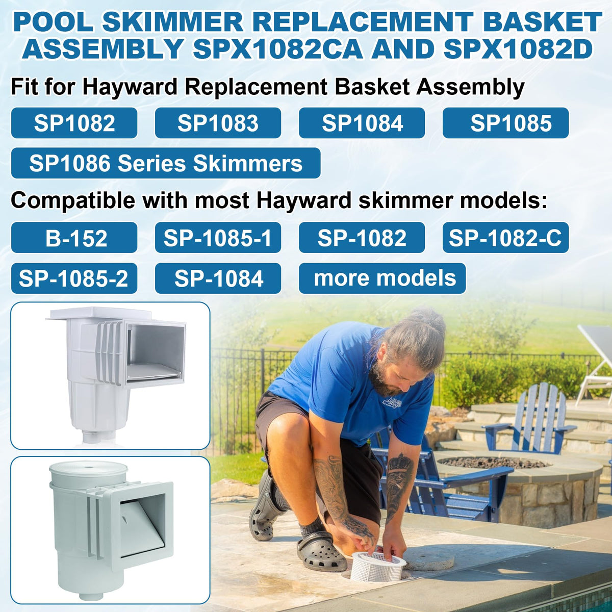 ulapithi SPX1082CA compatibility label highlights broad model compatibility for Hayward and Aladdin skimmers.