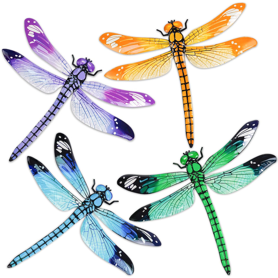 ULENDIS dragonfly wall decor on exterior wall adds color and charm to outdoor spaces