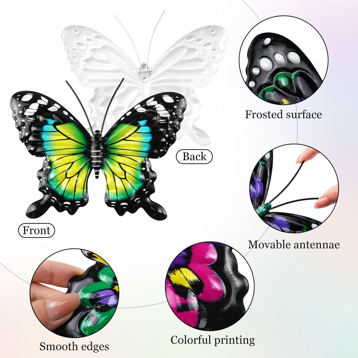 ULENDIS lifelike butterfly wall sculpture with 6.7-inch size for walls.