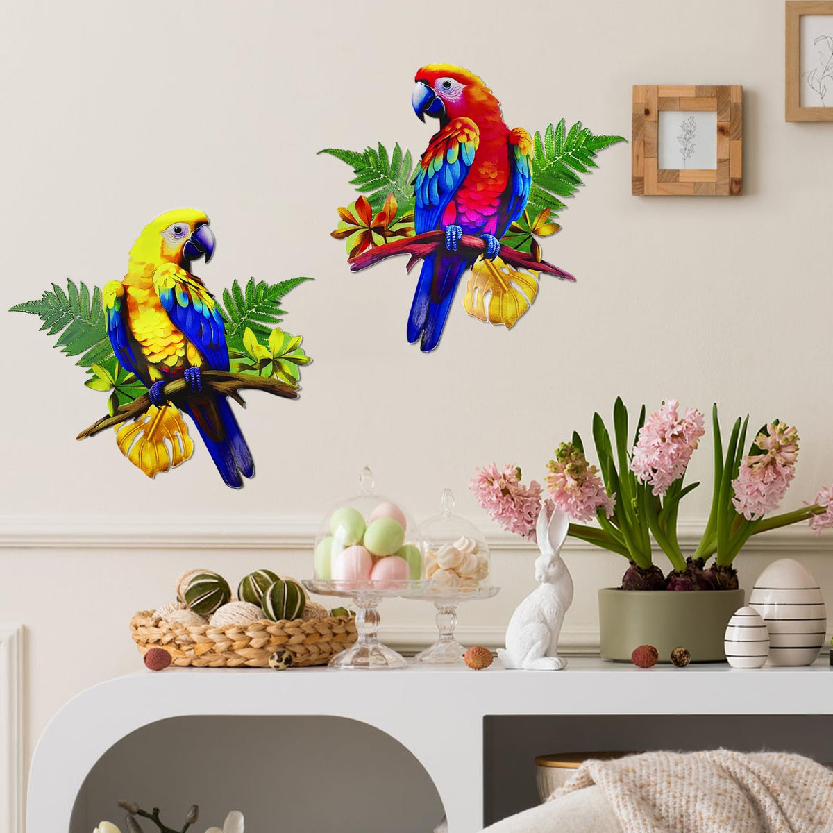 ULENDIS living room and bedroom parrot wall art for bold accents.