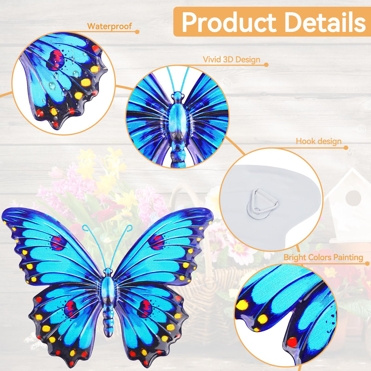 ULENDIS 3D butterfly decor enhances living room or balcony display