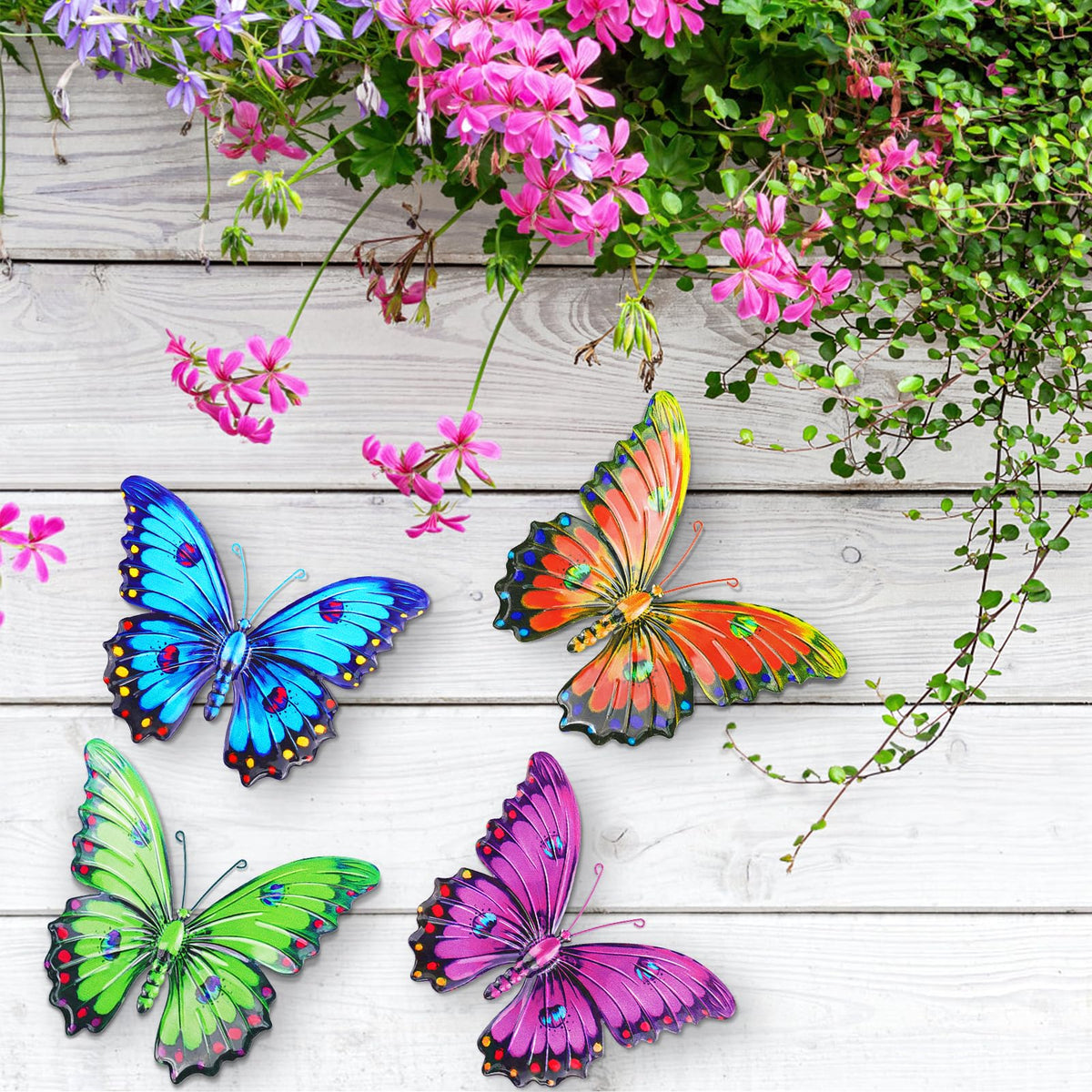 ULENDIS outdoor butterfly decor hangs easily with two back hooks