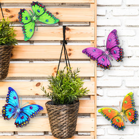 ULENDIS colorful metal butterflies brighten porches and garden walls