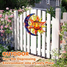 ULENDIS Outdoor wall art mounted on fence adds garden charm