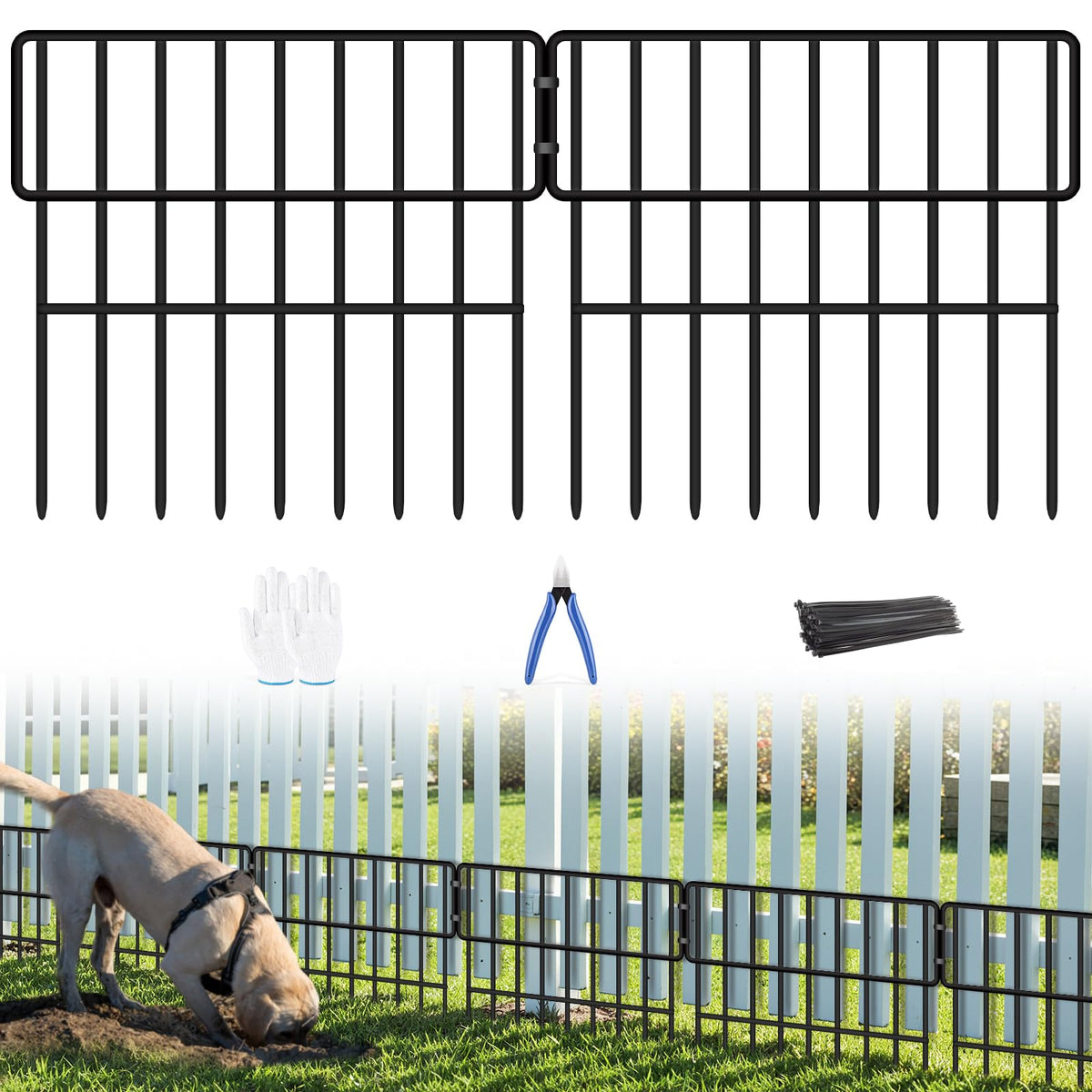 ULIOK Animal Barrier Fence assembled panels protect garden spaces from digging