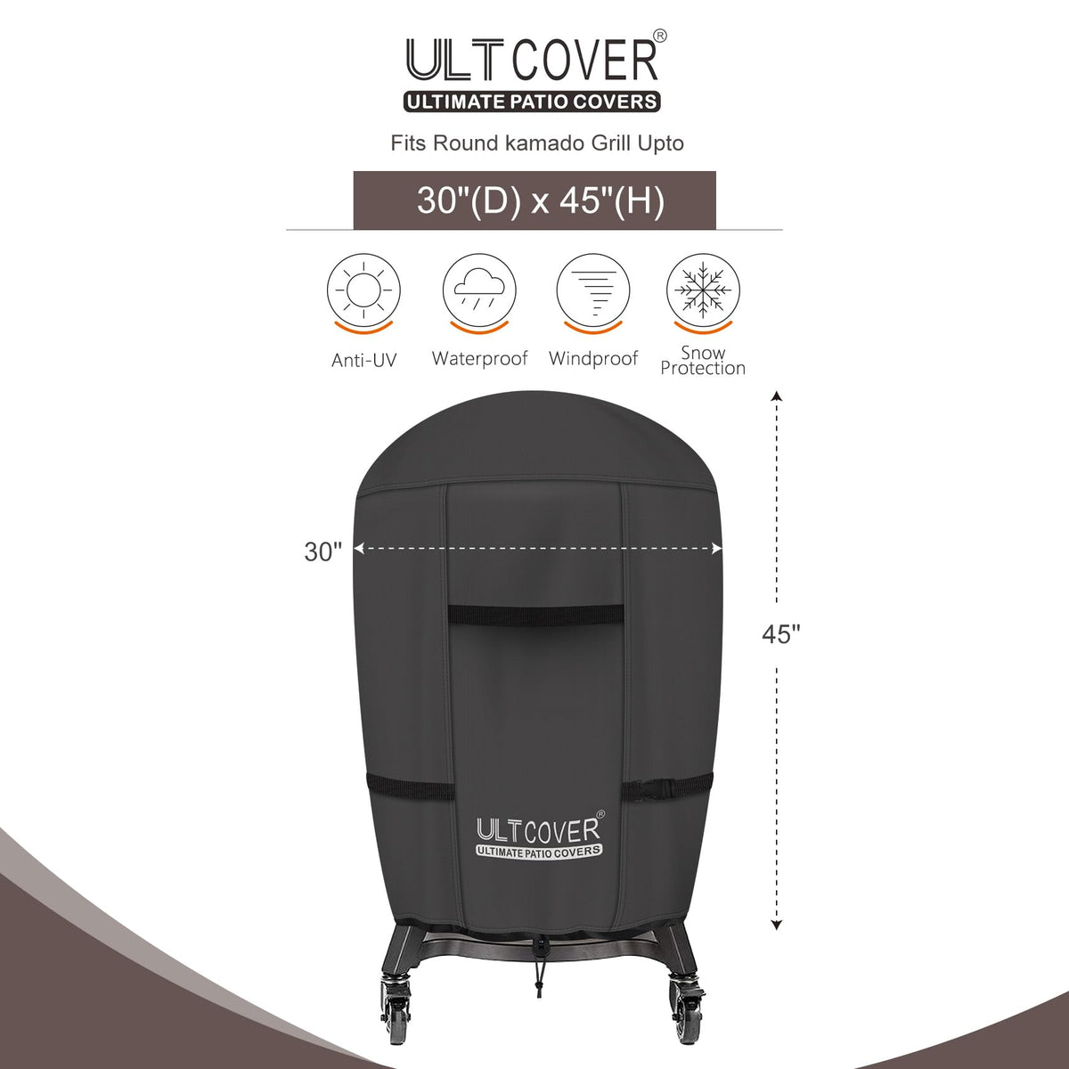 Close-up shows 600D polyester fabric for durable, waterproof outdoor use.
