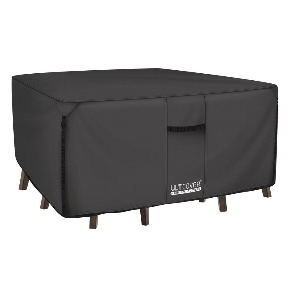 ULTCOVER 600D table cover shows rugged canvas texture for durable 62-inch protection.