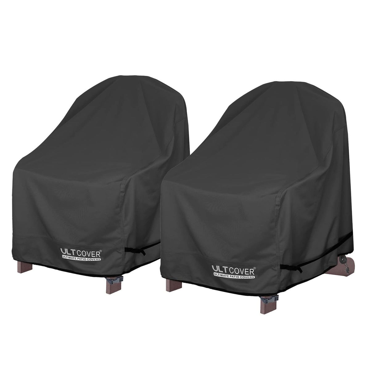 ULTCOVER Adirondack chair cover front view two pack protects outdoor seating from weather
