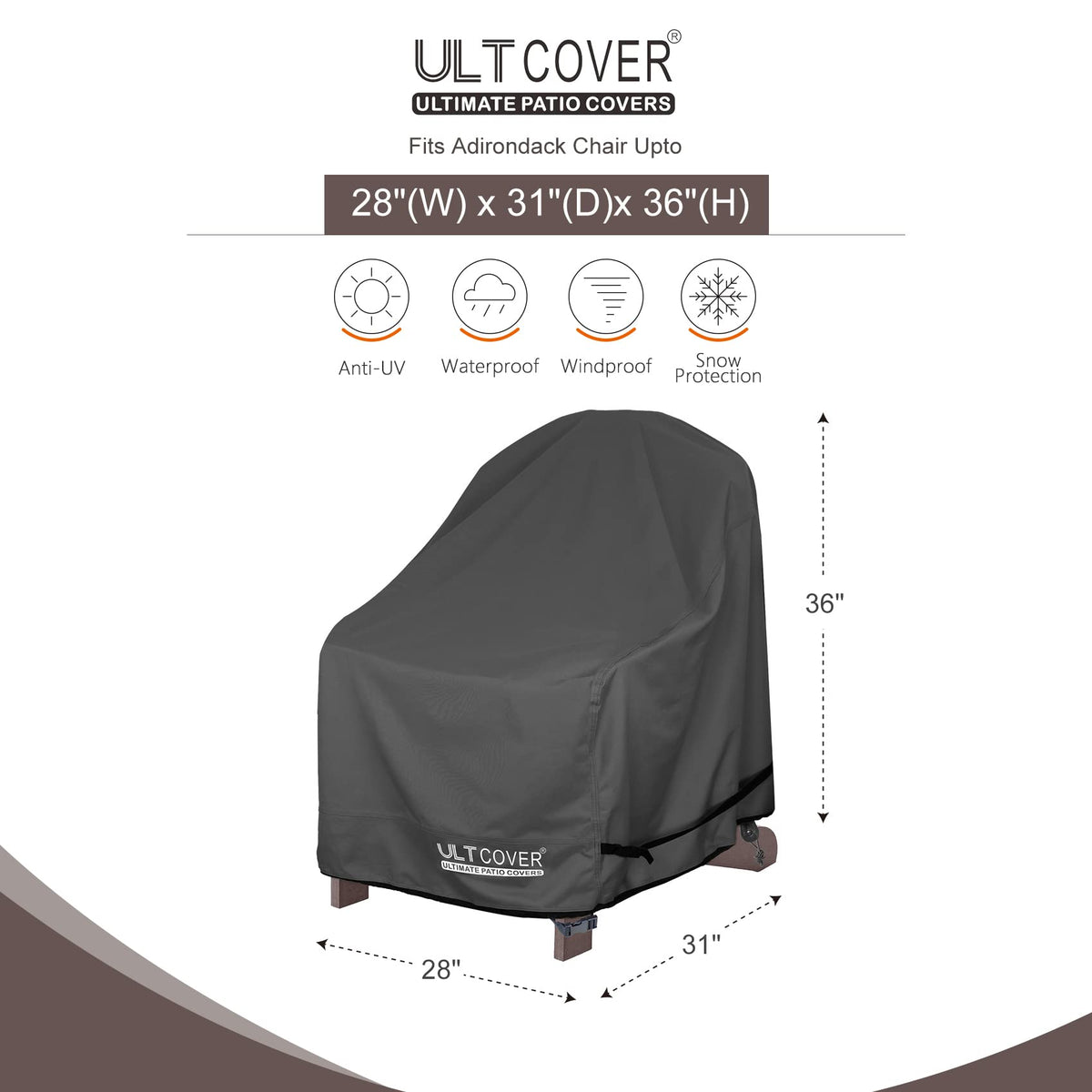 ULTCOVER waterproof fabric closeup showing durable backing for rain protection