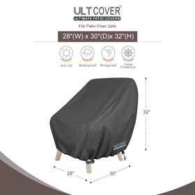 ULTCOVER vented back panel on a patio chair cover promotes airflow.