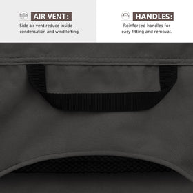 ULTCOVER clips and elastic drawcord secure the cover to chaise legs in windy weather