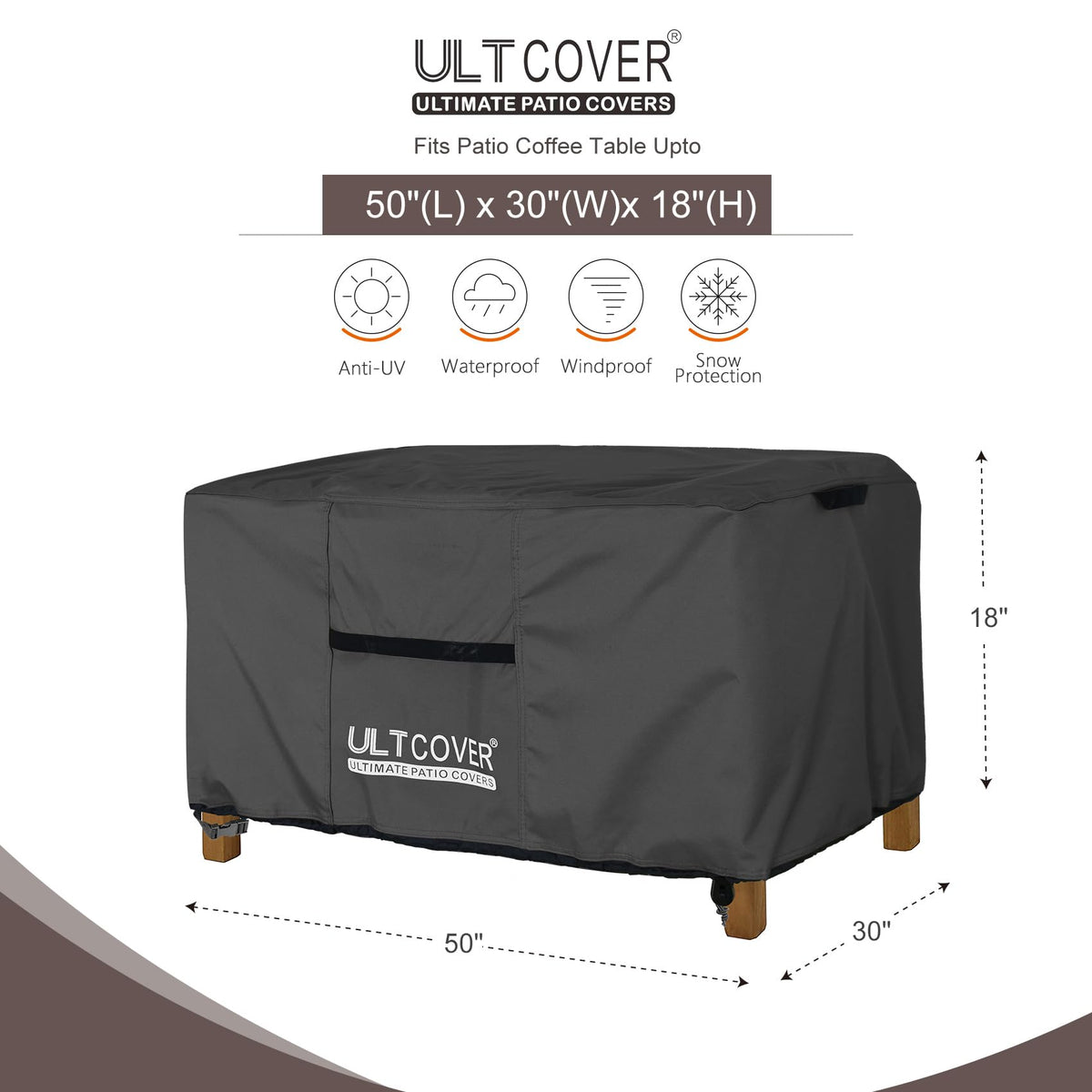 ULTCOVER waterproof fabric close-up shows durable material for long-term outdoor use