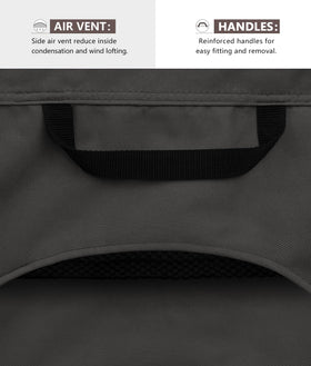 ULTCOVER adjustable draw cords and clips secure during high winds