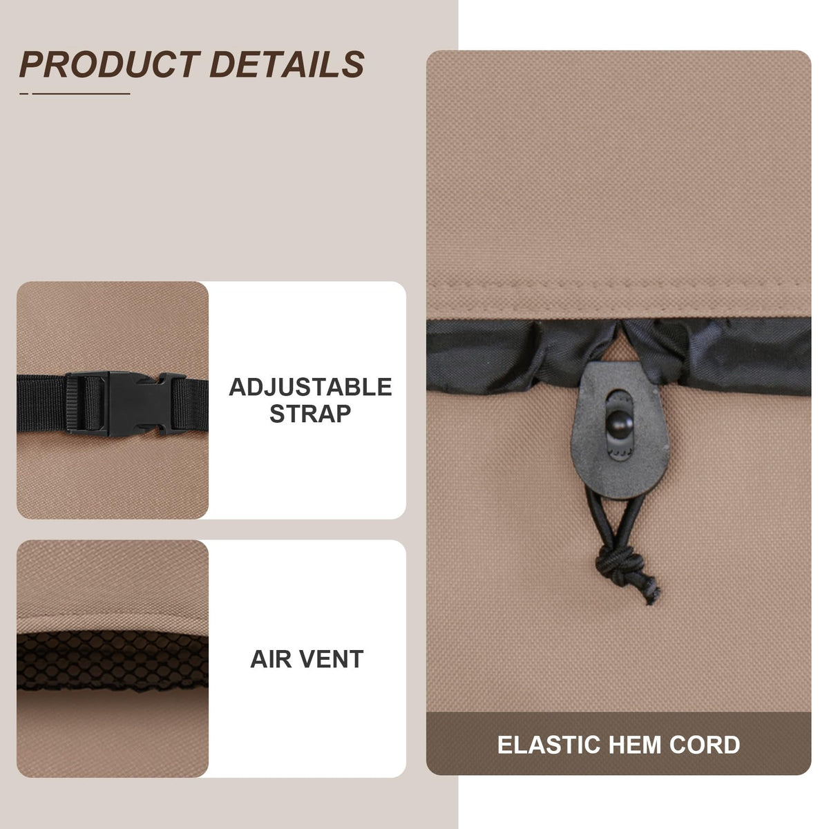 ULTCOVER elastic-cord tight-fit demonstrates secure fit during wind and rain.