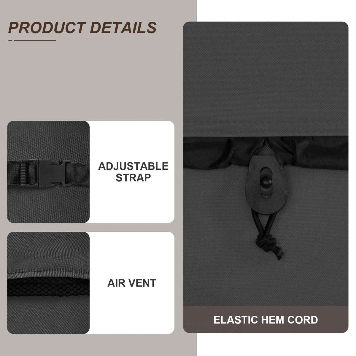 ULTCOVER elastic cords adjusting snug fit during wind.