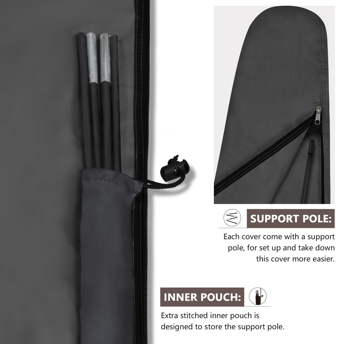 ULTCOVER elastic hem cord with toggle ensures a tight, customizable fit