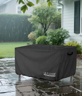 ULTCOVER full-coverage design shielding the fire pit from sun and debris