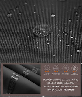 ULTCOVER weather-ready demonstration showing wind resistance on a patio