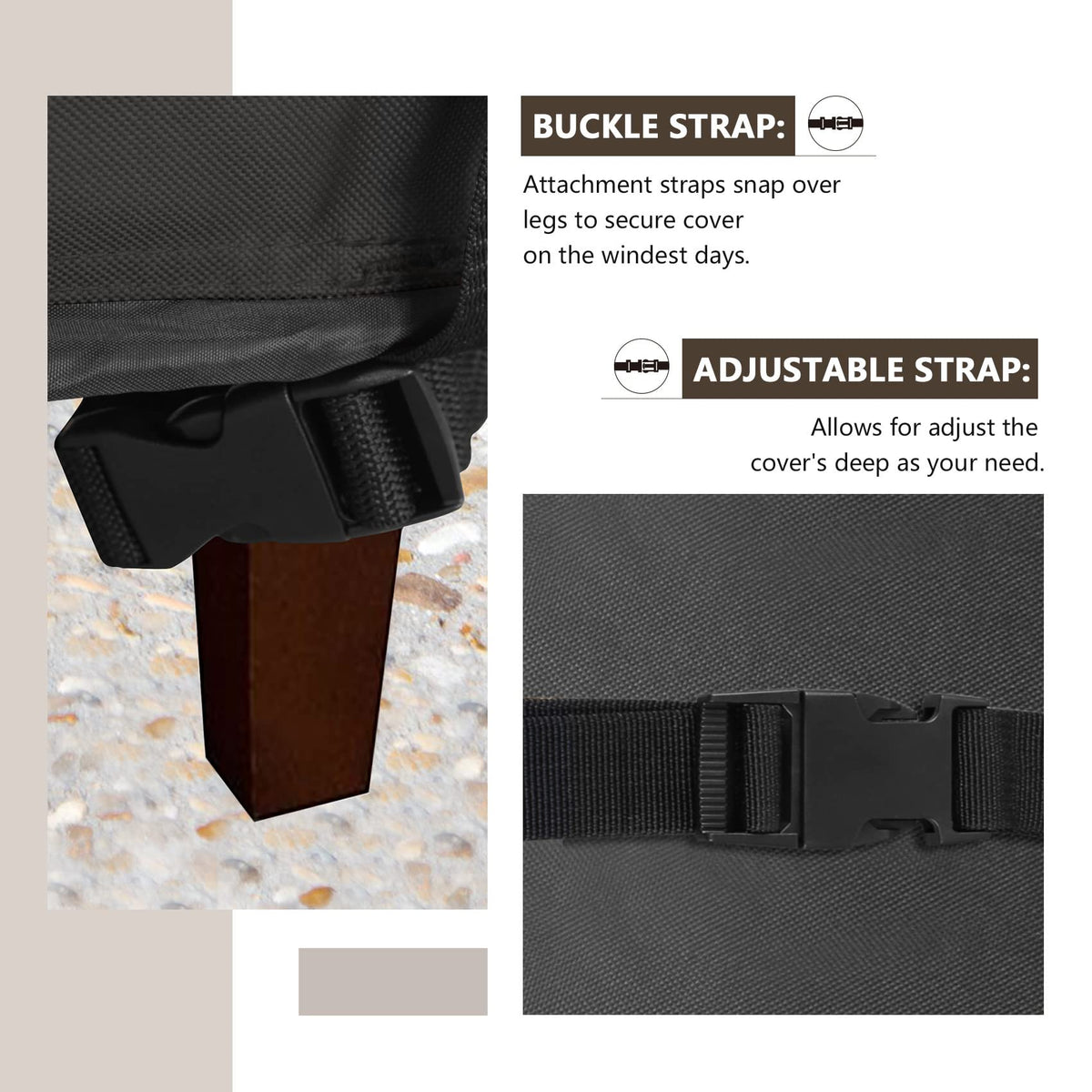 ULTCOVER full-coverage design shields furniture from sun and debris.