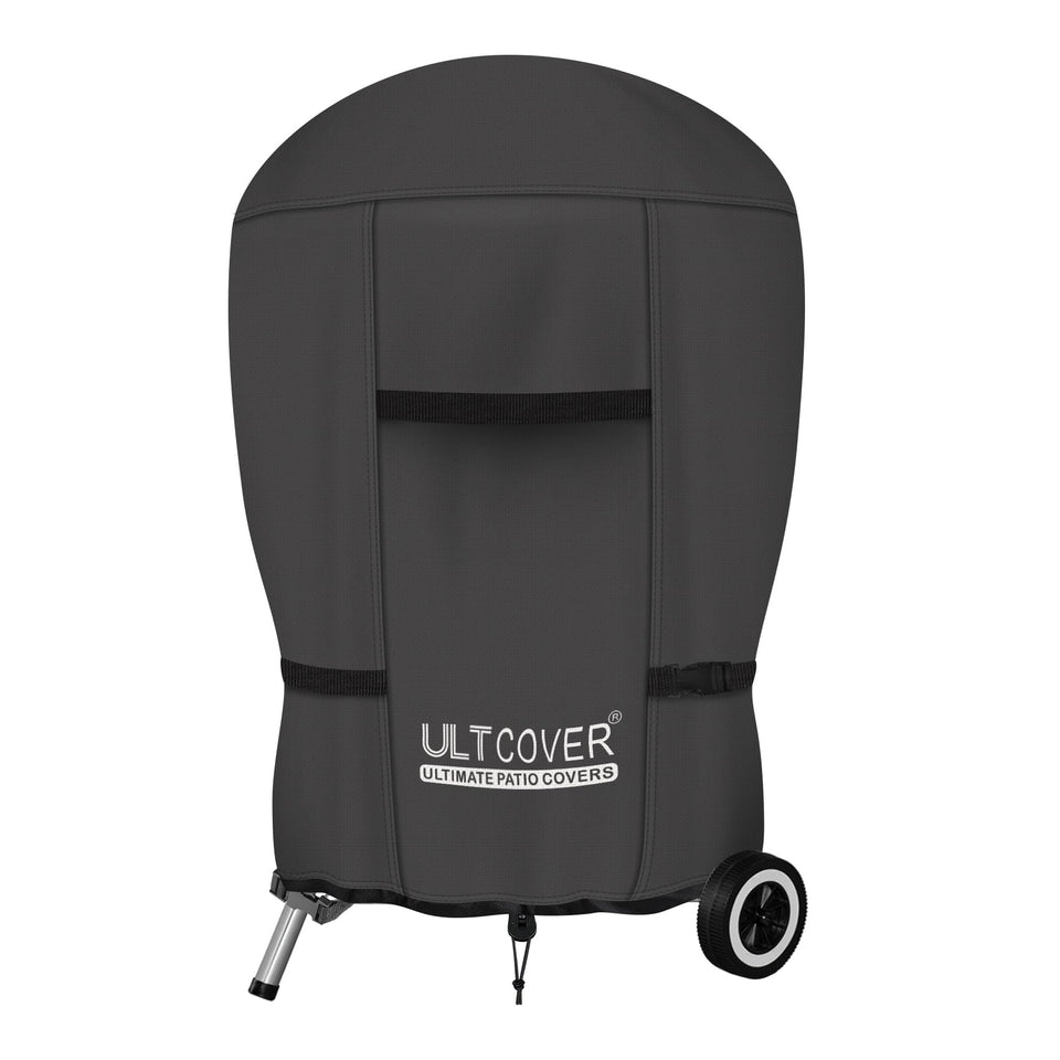 ULTCOVER kettle grill cover on a dome, 18in, shielding from rain and sun.