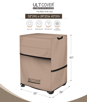 ULTCOVER heavy-duty 2-burner grill cover protects your BBQ during windy weather.