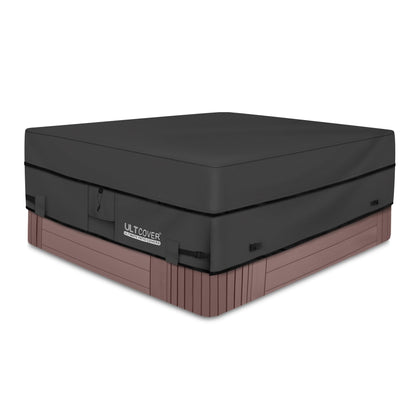 ULTCOVER hot tub cover 90x90 front view offers weather protection and clean spa surfaces.