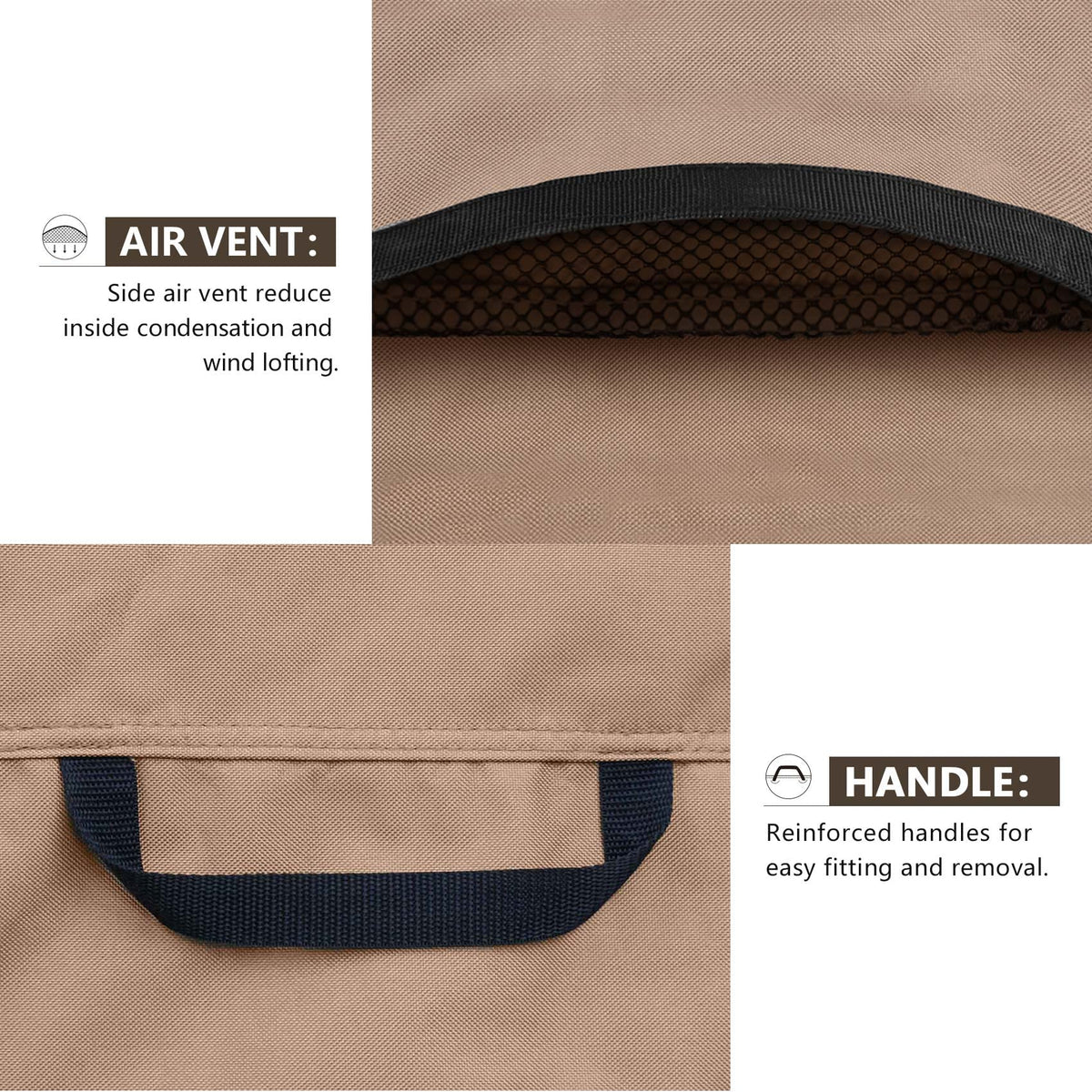 ULTCOVER patio coffee table cover clip-drawcord secures a snug fit