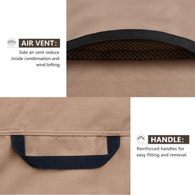 ULTCOVER patio coffee table cover clip-drawcord secures a snug fit