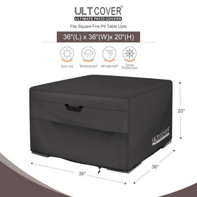 ULTCOVER fabric close-up shows durable 600D polyester with waterproof backing