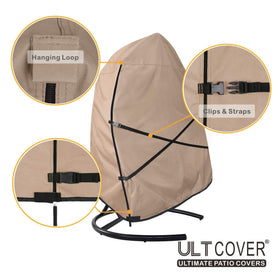 ULTCOVER egg chair cover with adjustable buckles provides a snug fit.