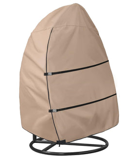 ULTCOVER patio hanging egg chair cover front view protects against rain and sun.